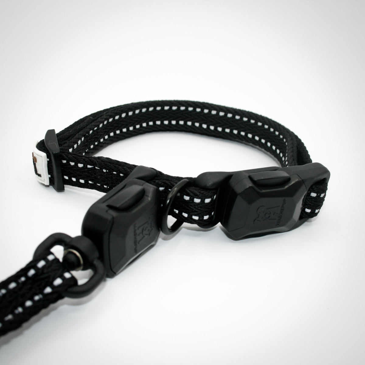 Slim collar and leash set in Onyx Black