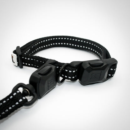Slim collar and leash set in Onyx Black