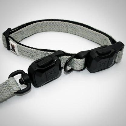 Silver Sage Slim collar with the Slim leash clicked on