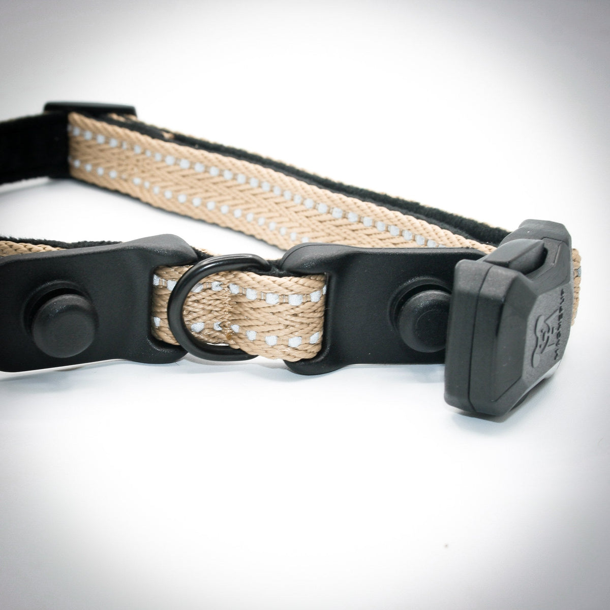 Desert Tan Slim collar — buckle open