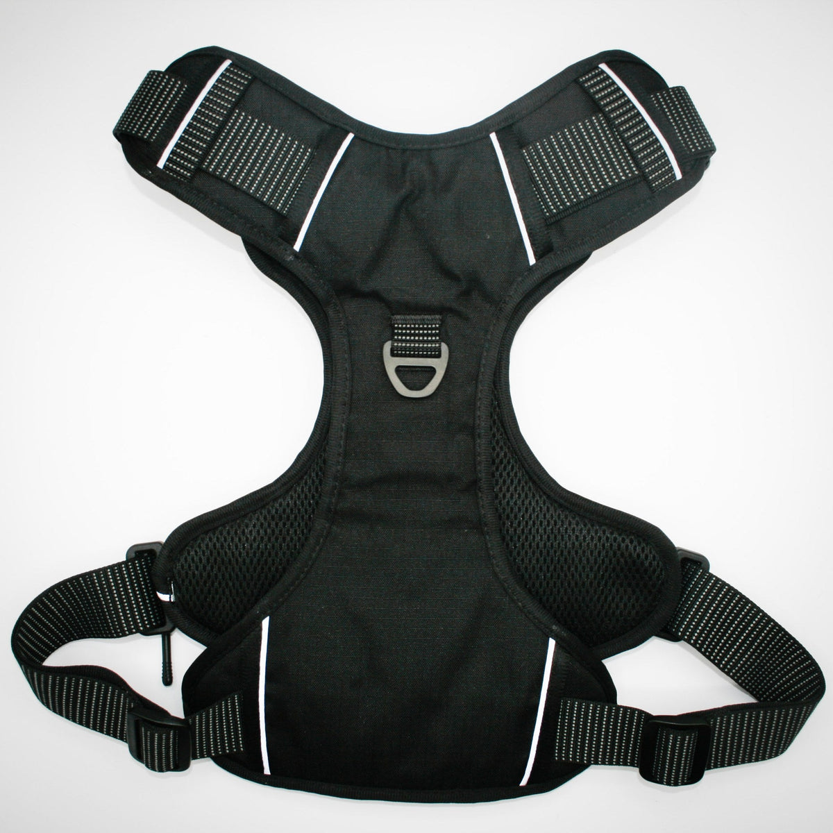 Onyx Black Standard Harness — back with grab handle and D-ring