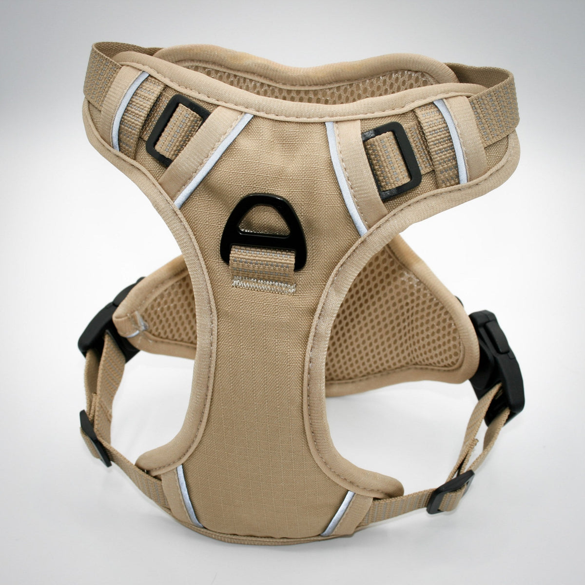 Desert Tan Standard Harness — back with grab handle and D-ring