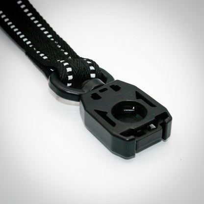 Onyx Black Standard leash — buckle, top view